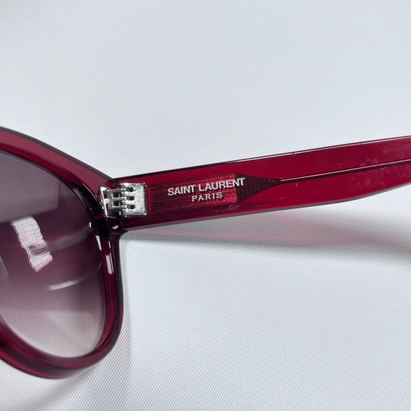 Saint Laurent Paris Burgundy Red Oval Sunglasses SL67 - Picture 7 of 8